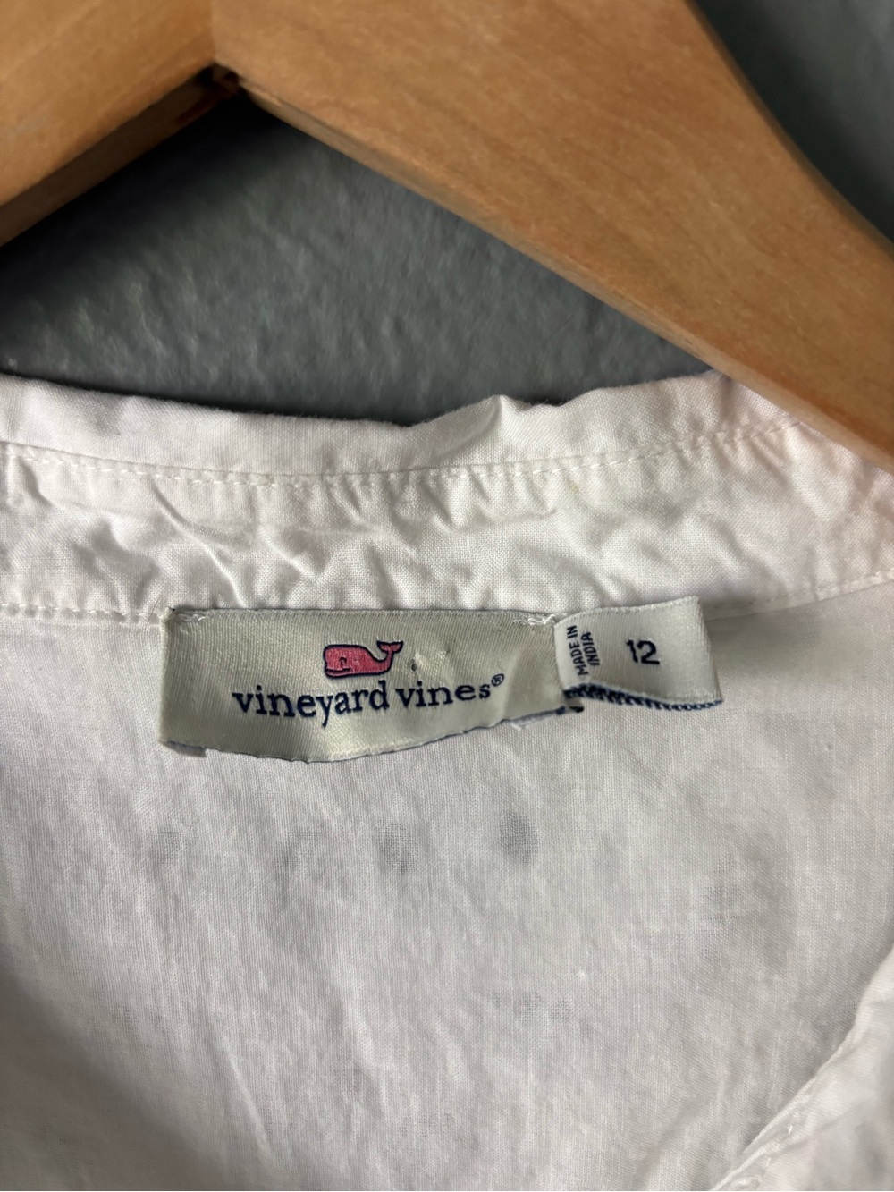 Vineyard Vines White Eyelet Shift Dress 100% Cotton Lined Size 12 - Picture 11 of 12